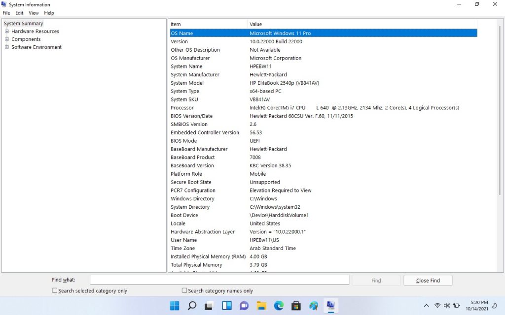 system info screenshot windows 11